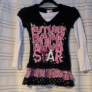 Knitworks Black and Pink Future Rock Star Long Sleeve Tee